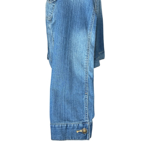 Faded Glory Women’s Button Front Medium/Dark Wash Blue Denim Jean Jacket Size 1X - Picture 7 of 10